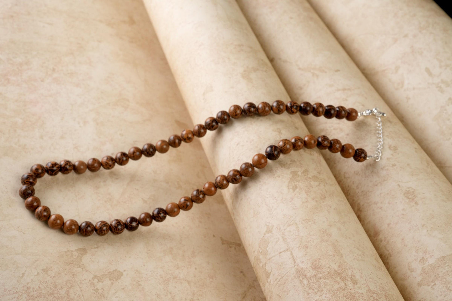 Genuine Mariam Jasper Beads Necklace / Handcrafted Adjustable Mala Necklace / 8 MM Round Smooth Beaded Necklace Jewelry For Her- AS & JG