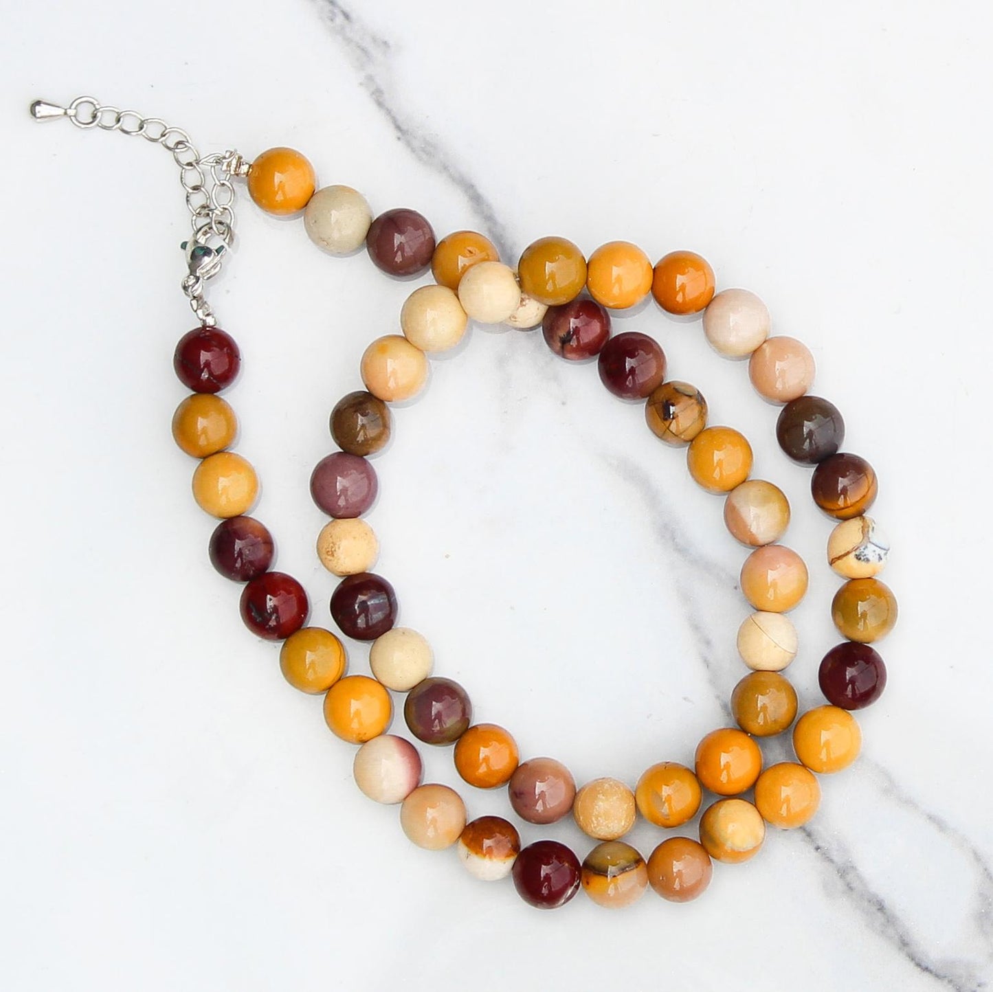 Genuine Mookaite Beads Necklace / Handcrafted Adjustable Mala Necklace / 8 MM Round Smooth Beaded Necklace Jewelry For Her - AS & JG