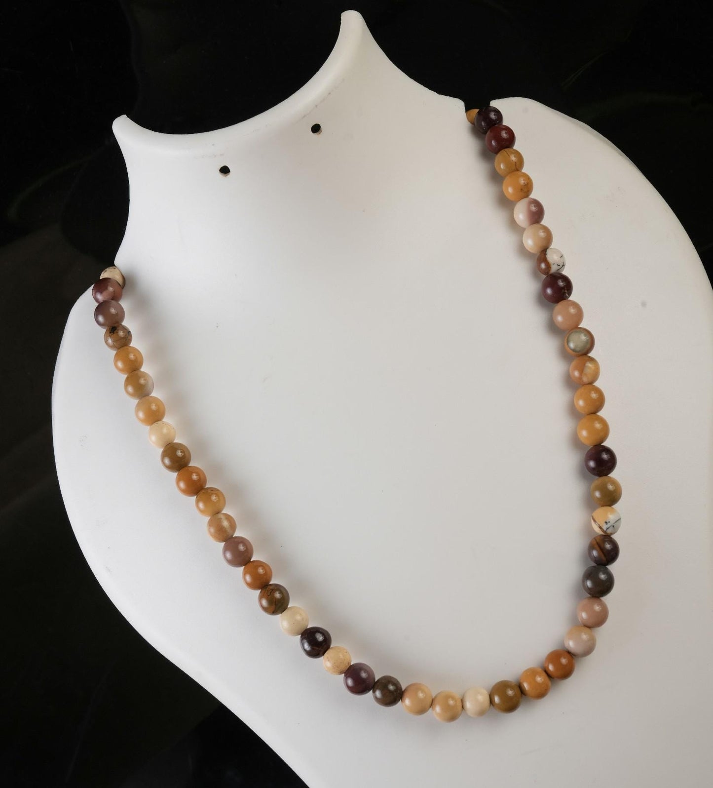 Genuine Mookaite Beads Necklace / Handcrafted Adjustable Mala Necklace / 8 MM Round Smooth Beaded Necklace Jewelry For Her - AS & JG