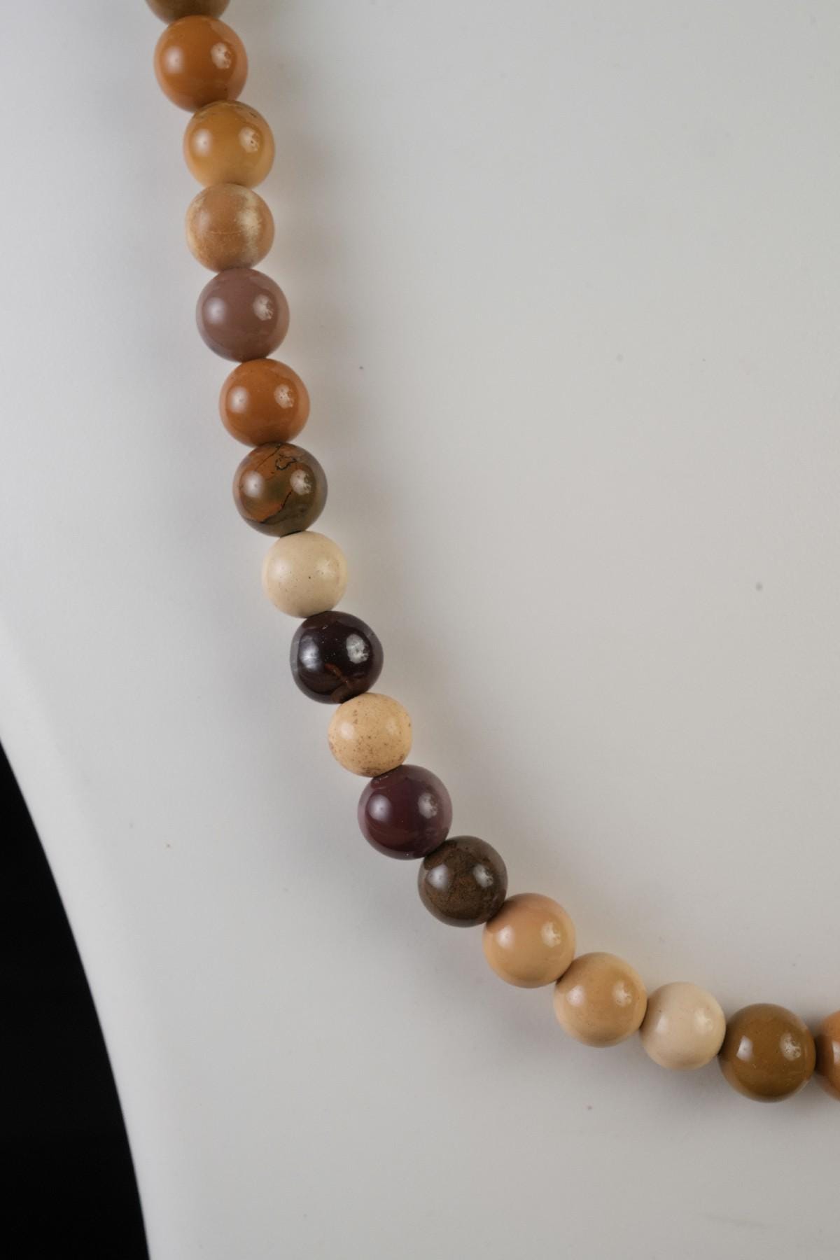 Genuine Mookaite Beads Necklace / Handcrafted Adjustable Mala Necklace / 8 MM Round Smooth Beaded Necklace Jewelry For Her - AS & JG