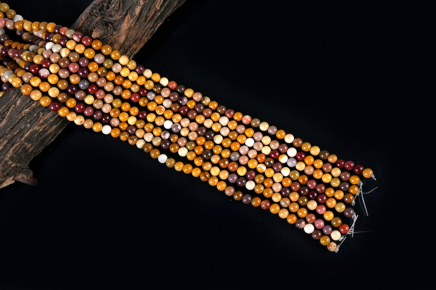 Natural Mookaite Jasper Gemstone Round Smooth Beads String 15.5 Inches Long 4/6/8/10 MM for Jewelry Making and Crafting - AS & JG