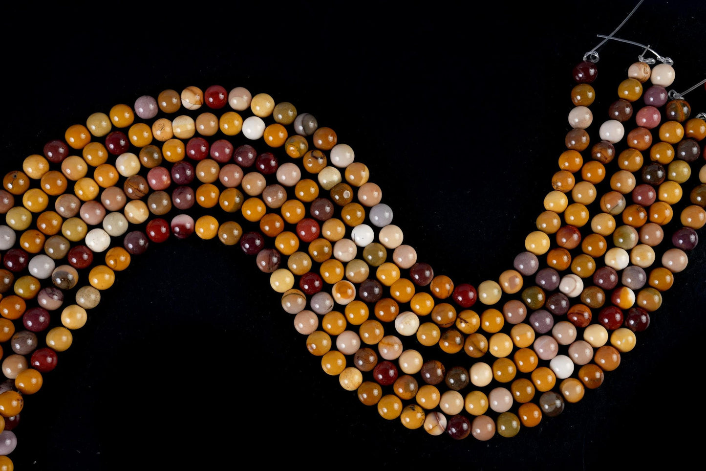 Natural Mookaite Jasper Gemstone Round Smooth Beads String 15.5 Inches Long 4/6/8/10 MM for Jewelry Making and Crafting - AS & JG