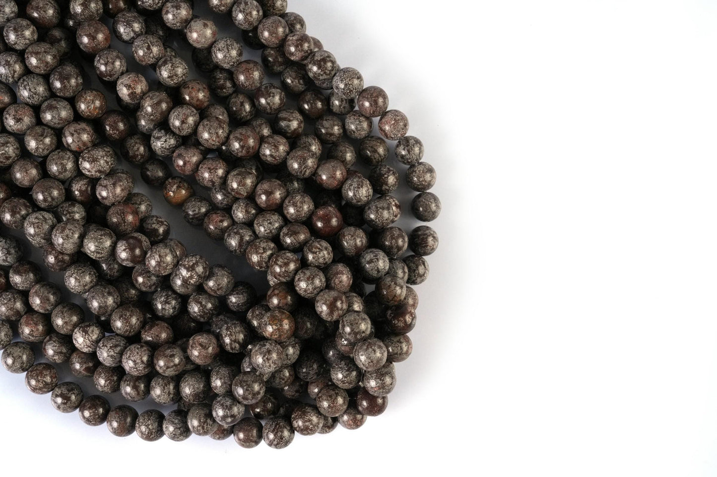 Natural Brown Snowflake Obsidian Gemstone Round Smooth Beads String 15.5 Inches Long 4/6/8/10 MM for Jewelry Making and Crafting - AS & JG