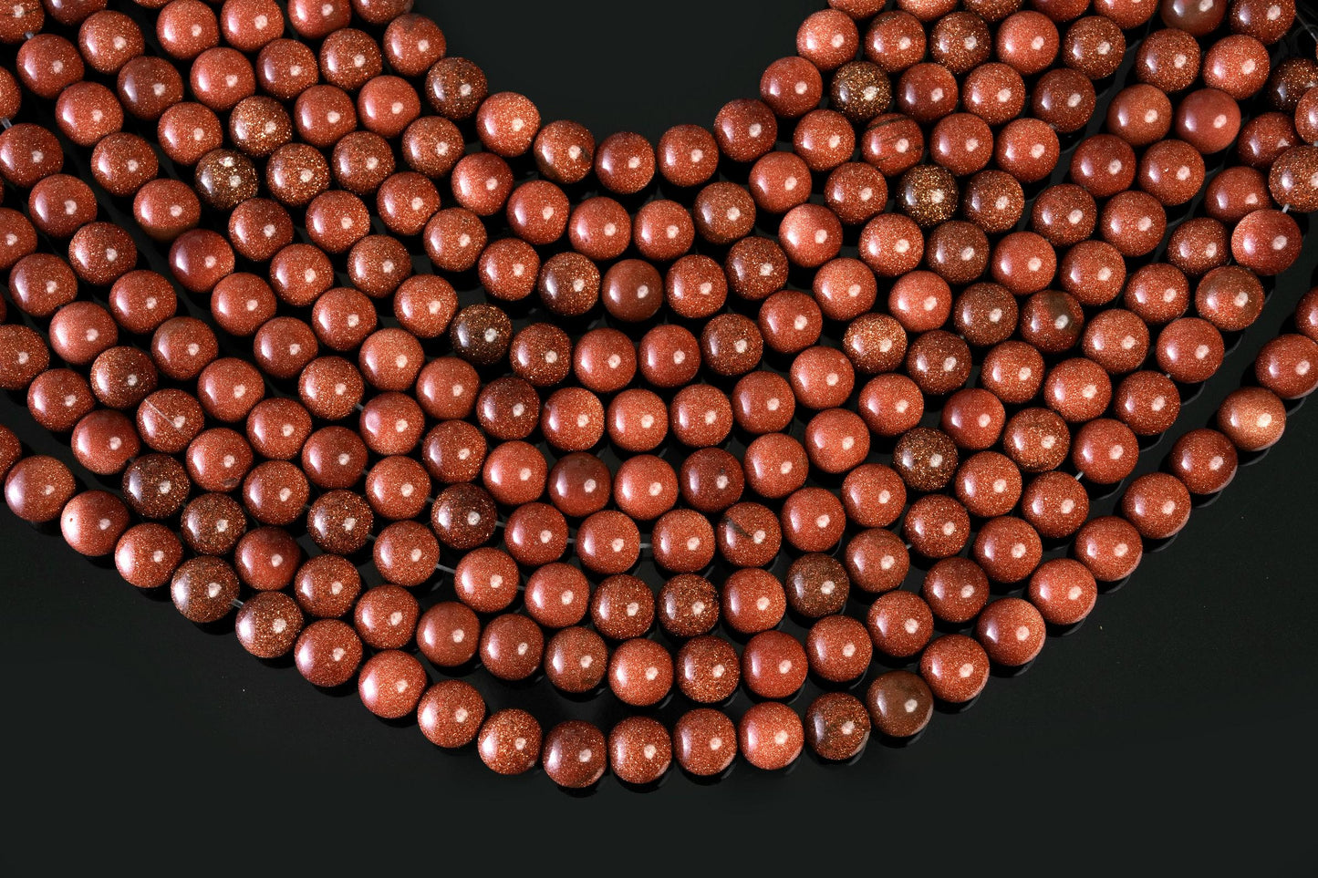 Natural Golden Sandstone Gemstone Round Smooth Beads String 15.5 Inches Long 4/6/8/10 MM for Jewelry Making and Crafting - AS & JG