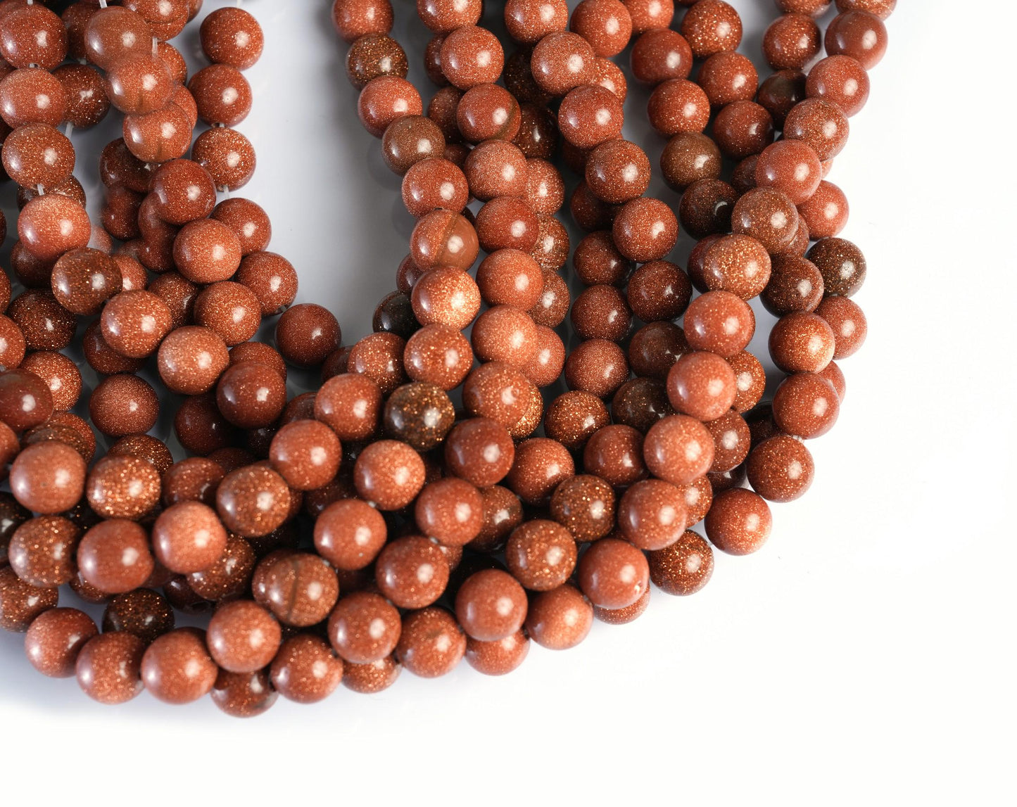 Natural Golden Sandstone Gemstone Round Smooth Beads String 15.5 Inches Long 4/6/8/10 MM for Jewelry Making and Crafting - AS & JG
