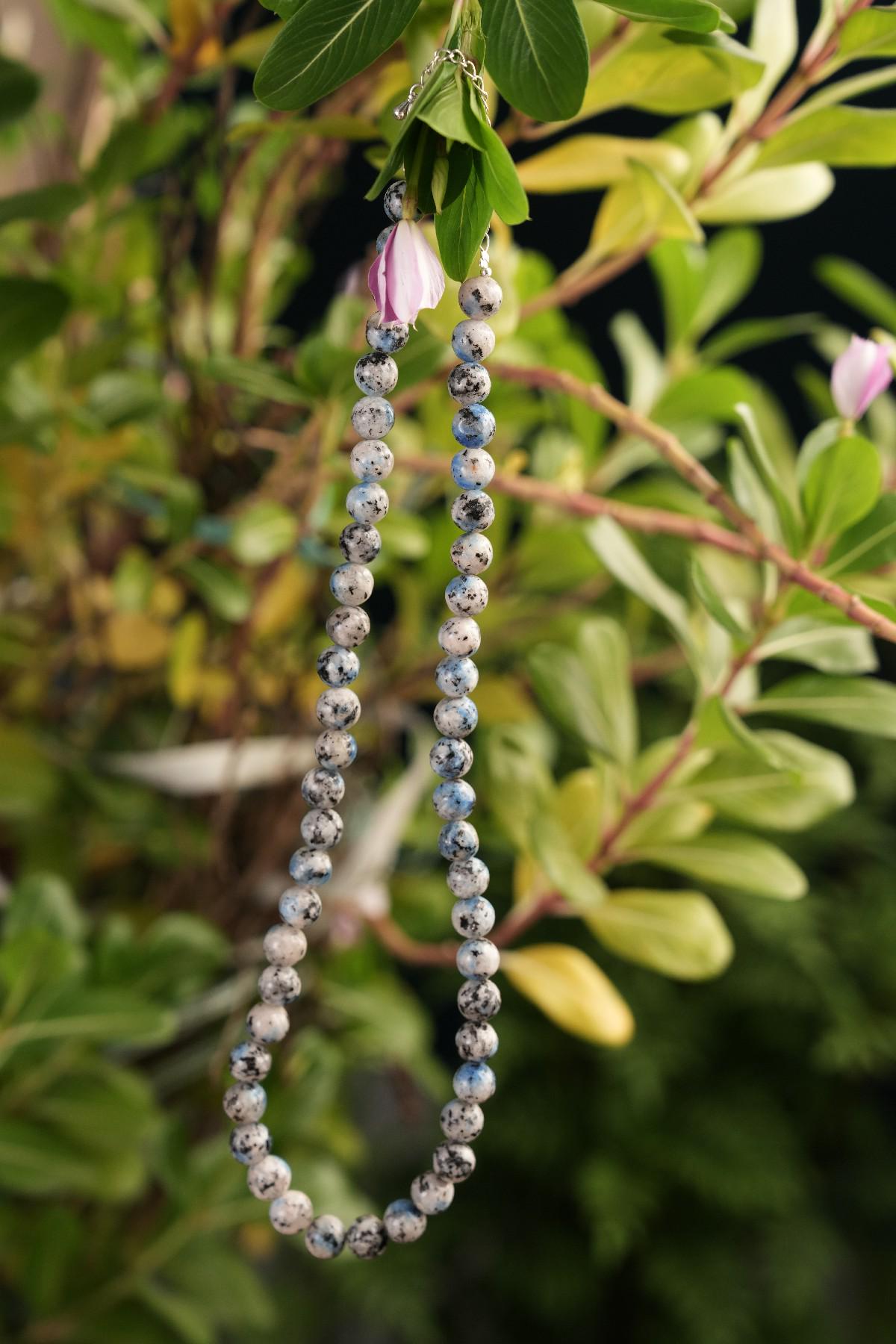Genuine K2 Jasper Beads Necklace / Handcrafted Adjustable Mala Necklace / 8 MM Round Smooth Beaded Necklace Jewelry For Her - AS & JG