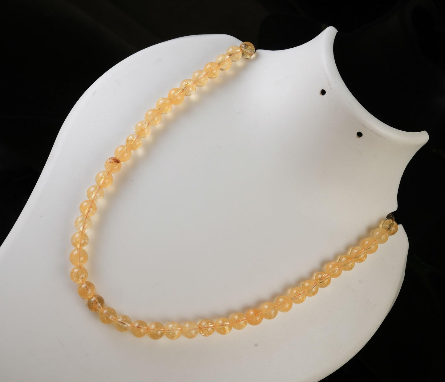 Genuine Yellow Crystal Beads Necklace / Handcrafted Adjustable Mala Necklace / 8 MM Round Smooth Beaded Necklace Jewelry For Her - AS & JG