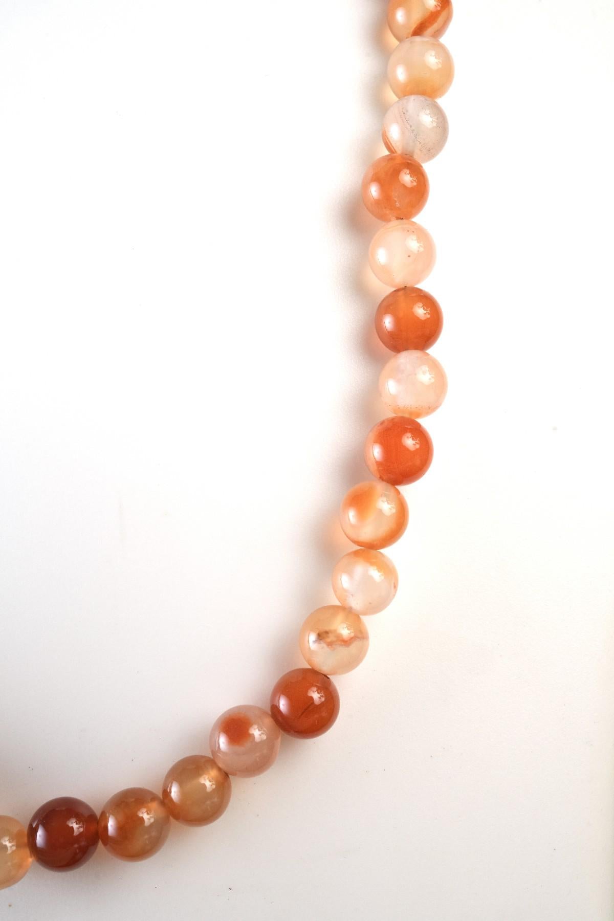 Genuine Carnelian Beads Necklace / Handcrafted Adjustable Mala Necklace / 8 MM Round Smooth Beaded Necklace Jewelry For Her - AS & JG