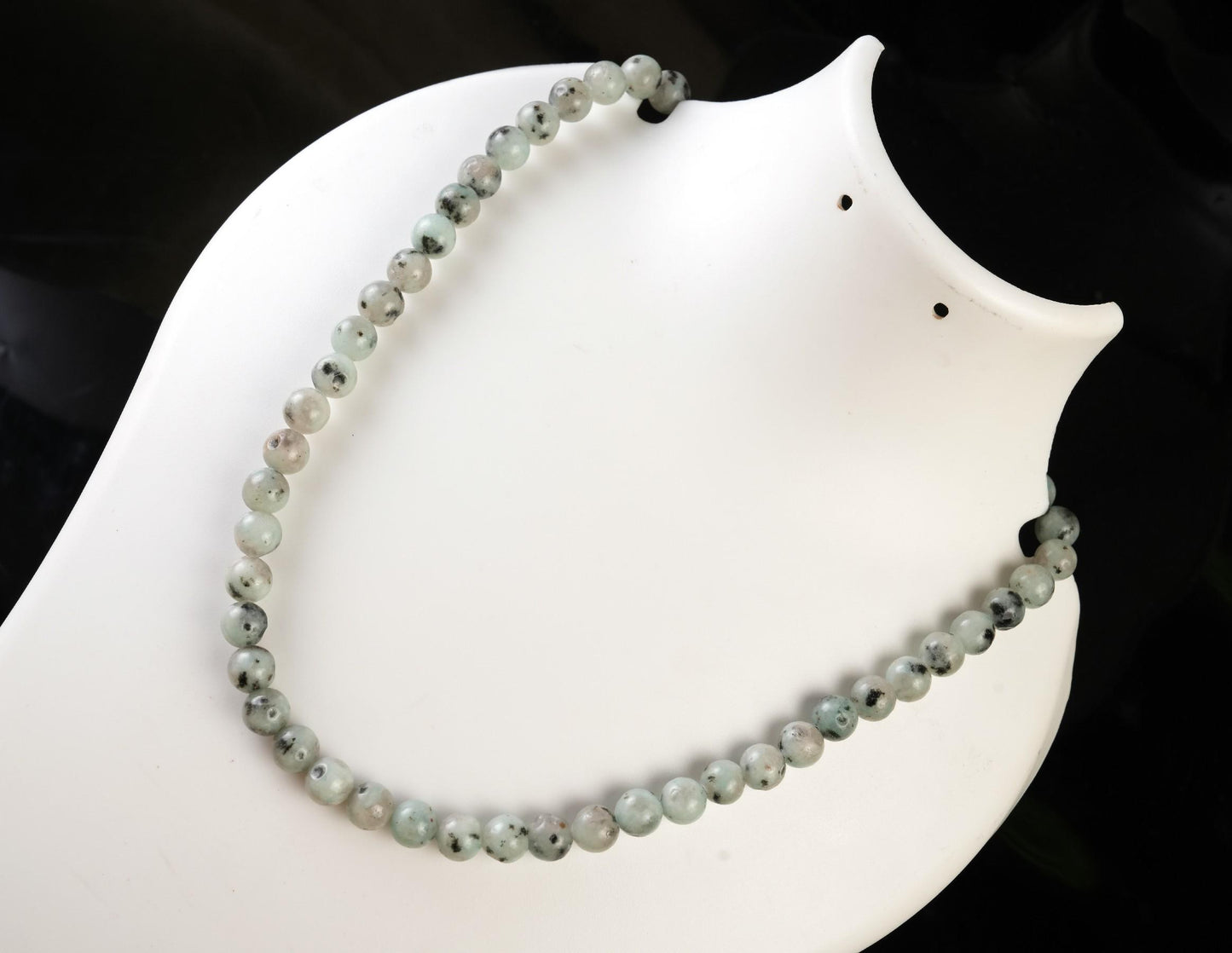 Genuine Kiwi Jasper Beads Necklace / Handcrafted Adjustable Mala Necklace / 8 MM Round Smooth Beaded Necklace Jewelry For Her - AS & JG