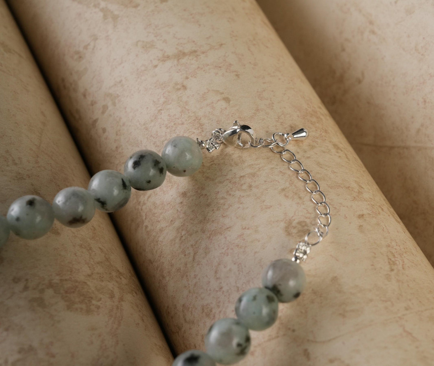 Genuine Kiwi Jasper Beads Necklace / Handcrafted Adjustable Mala Necklace / 8 MM Round Smooth Beaded Necklace Jewelry For Her - AS & JG