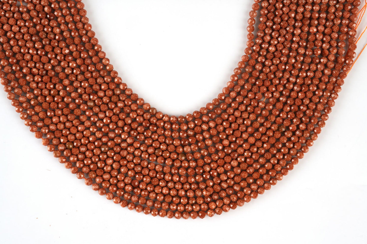Natural Golden Sandstone Gemstone Round Micro Faceted Beads String 15.5 Inches Long 2/3/4/6 MM for Jewelry Making and Crafting - AS & JG
