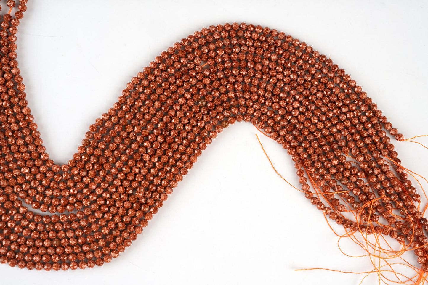 Natural Golden Sandstone Gemstone Round Micro Faceted Beads String 15.5 Inches Long 2/3/4/6 MM for Jewelry Making and Crafting - AS & JG
