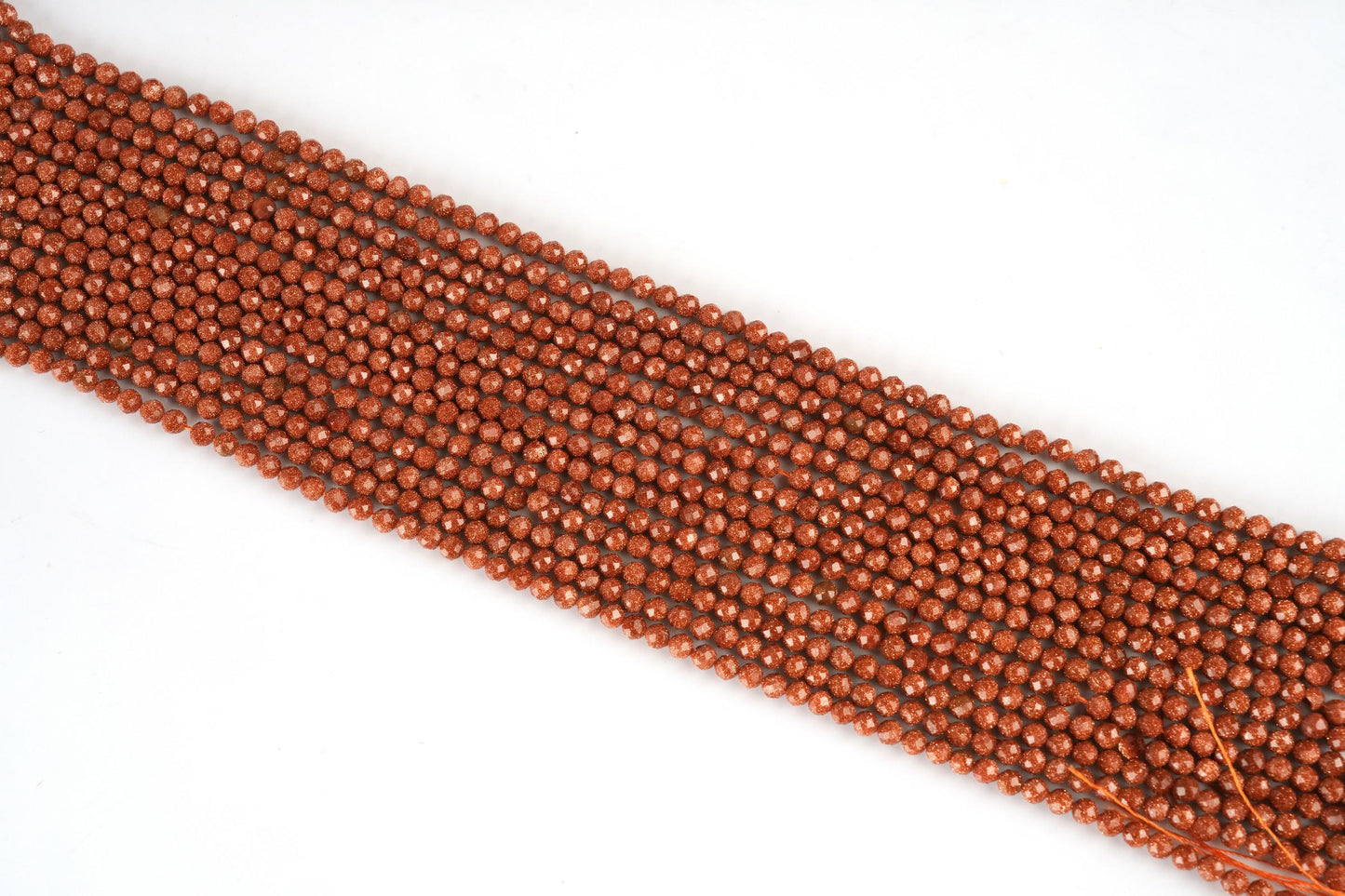 Natural Golden Sandstone Gemstone Round Micro Faceted Beads String 15.5 Inches Long 2/3/4/6 MM for Jewelry Making and Crafting - AS & JG