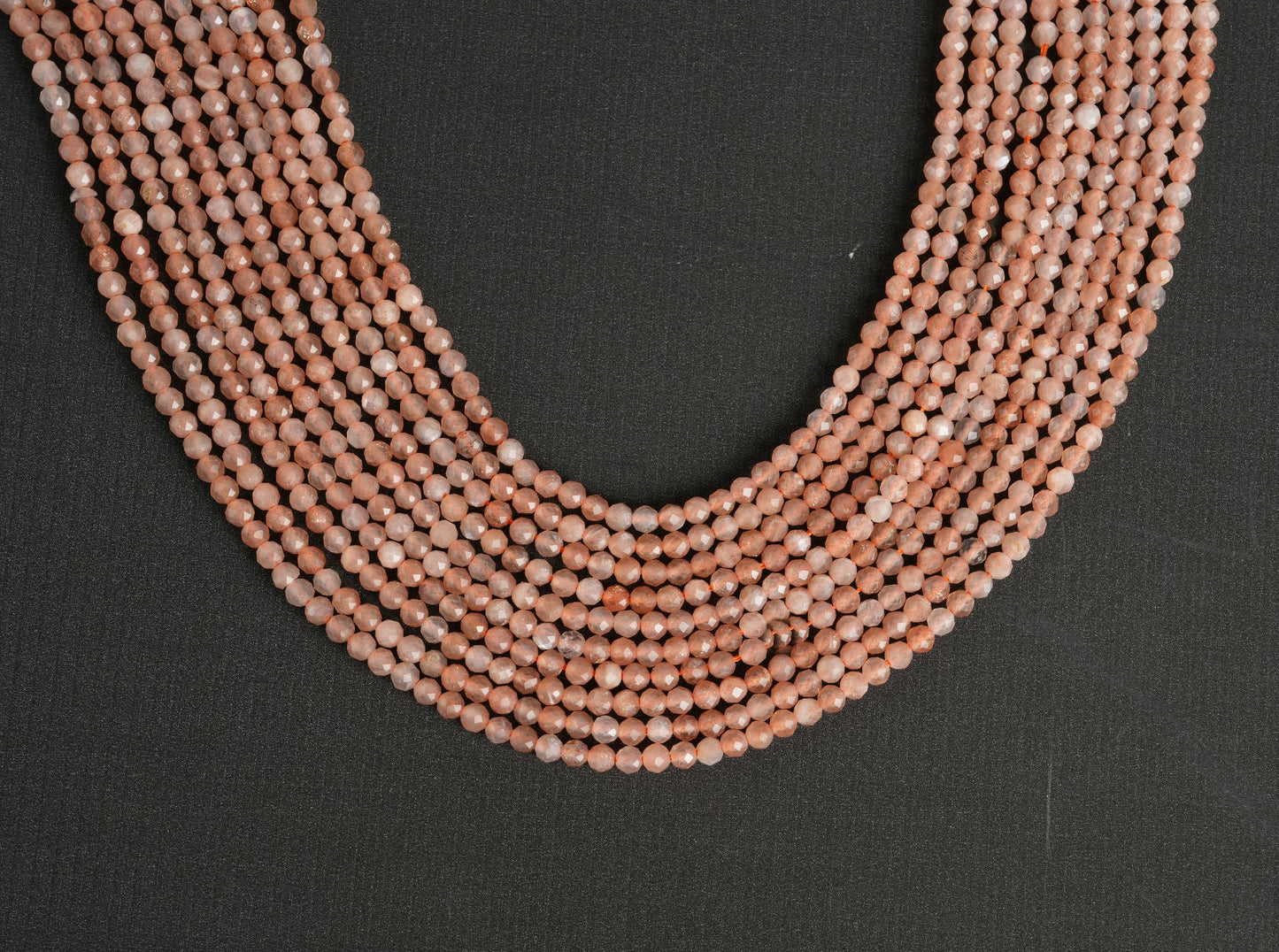 Natural Sunstone Gemstone Round Micro Faceted Beads String 15.5 Inches Long 2/3/4/6 MM for Jewelry Making and Crafting - AS & JG