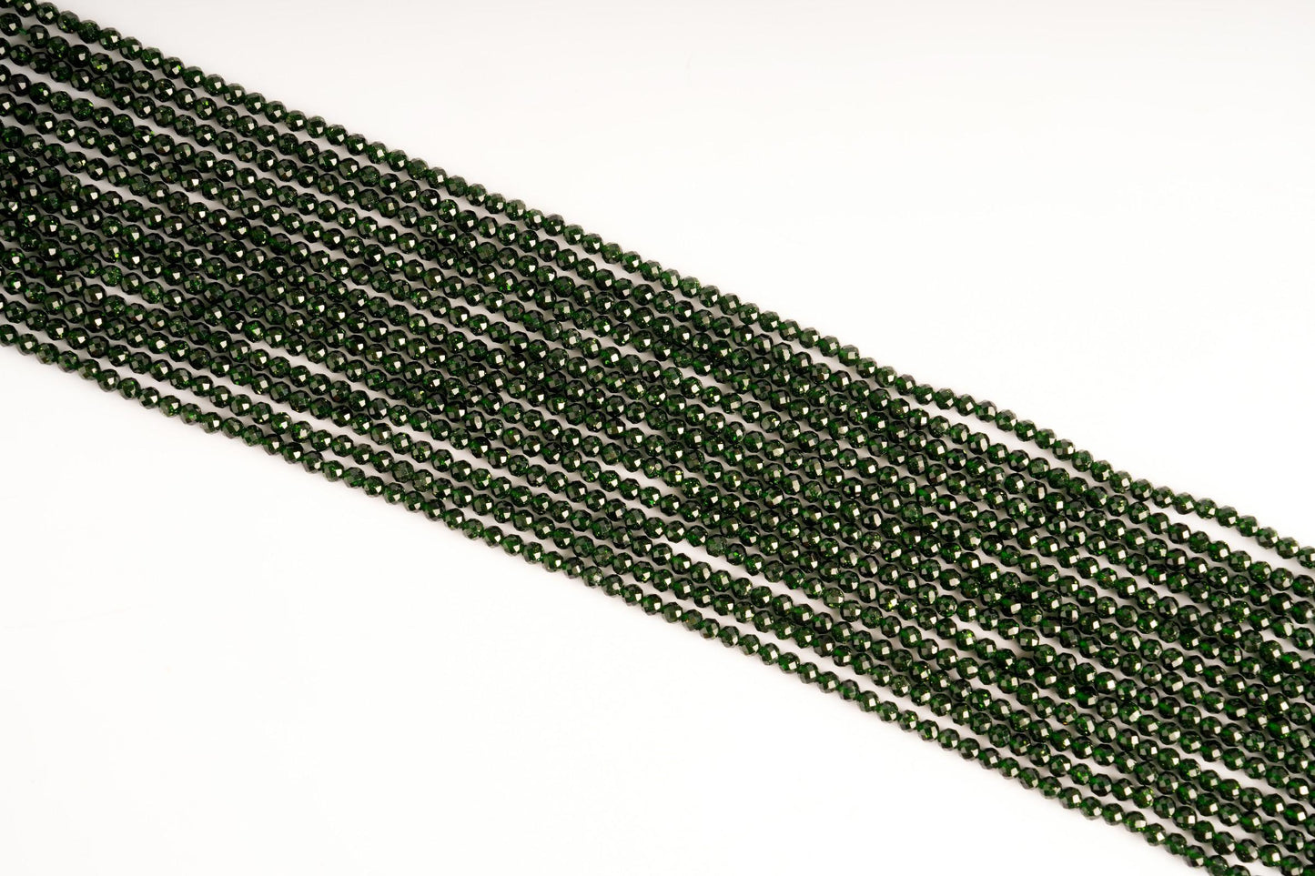 Natural Green Sandstone Gemstone Round Micro Faceted Beads String 15.5 Inches Long 2/3/4/6 MM for Jewelry Making and Crafting - AS & JG