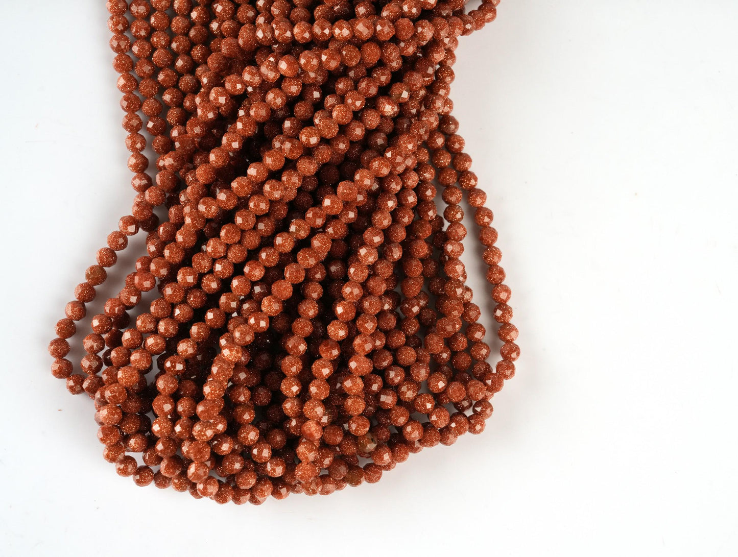 Natural Golden Sandstone Gemstone Round Micro Faceted Beads String 15.5 Inches Long 2/3/4/6 MM for Jewelry Making and Crafting - AS & JG