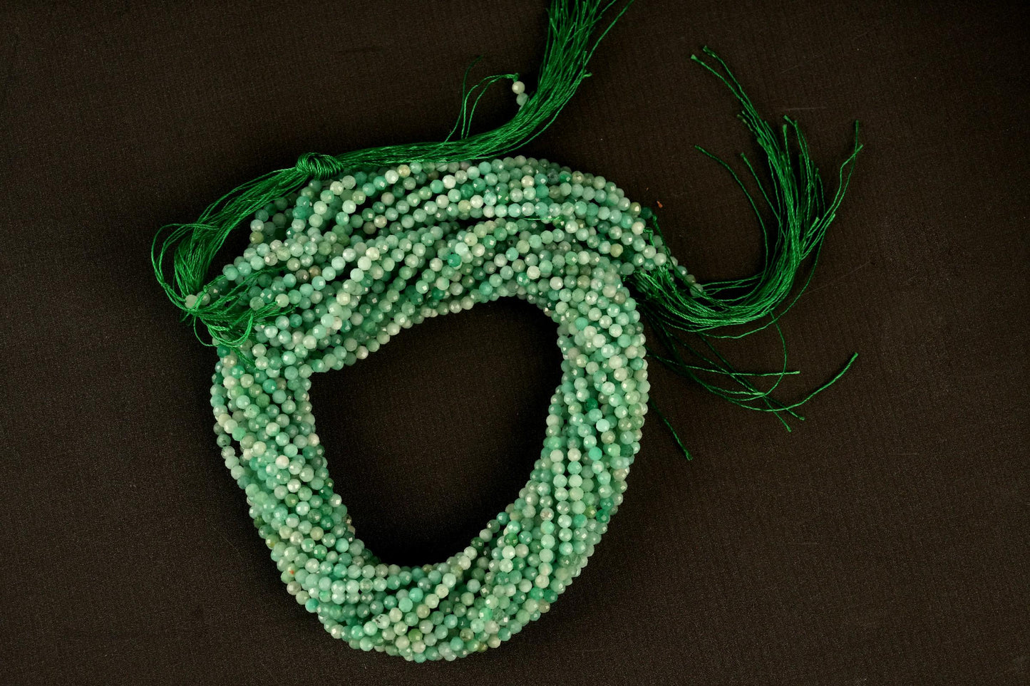 Natural Emerald Gemstone Round Micro Faceted Beads String 15.5 Inches Long 2/3/4/6 MM for Jewelry Making and Crafting - AS & JG