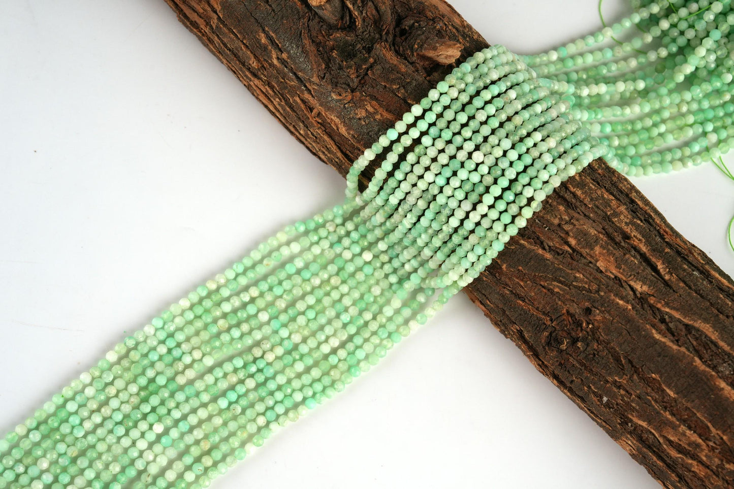 Natural Chrysoprase Gemstone Round Micro Faceted Beads String 15.5 Inches Long 2/3/4/6 MM for Jewelry Making and Crafting - AS & JG