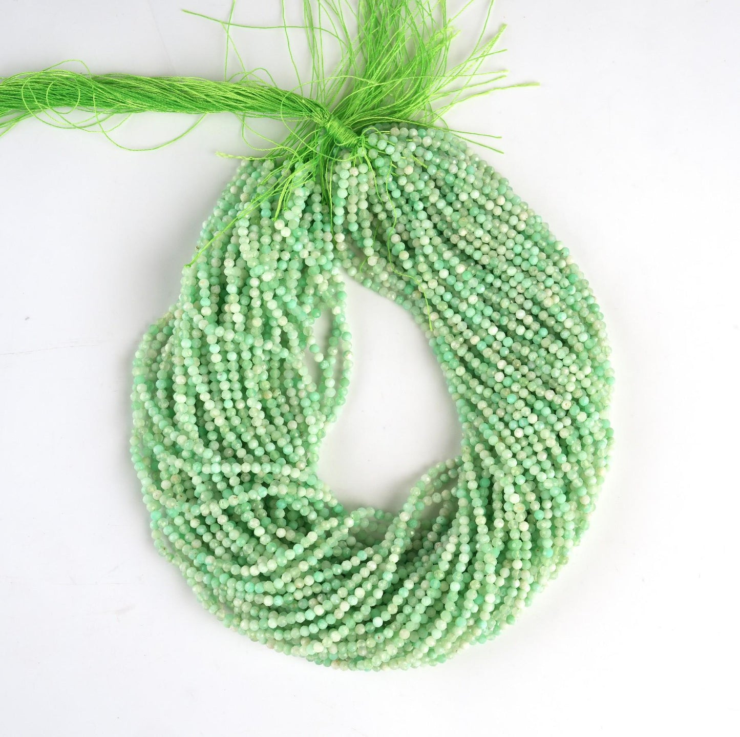 Natural Chrysoprase Gemstone Round Micro Faceted Beads String 15.5 Inches Long 2/3/4/6 MM for Jewelry Making and Crafting - AS & JG