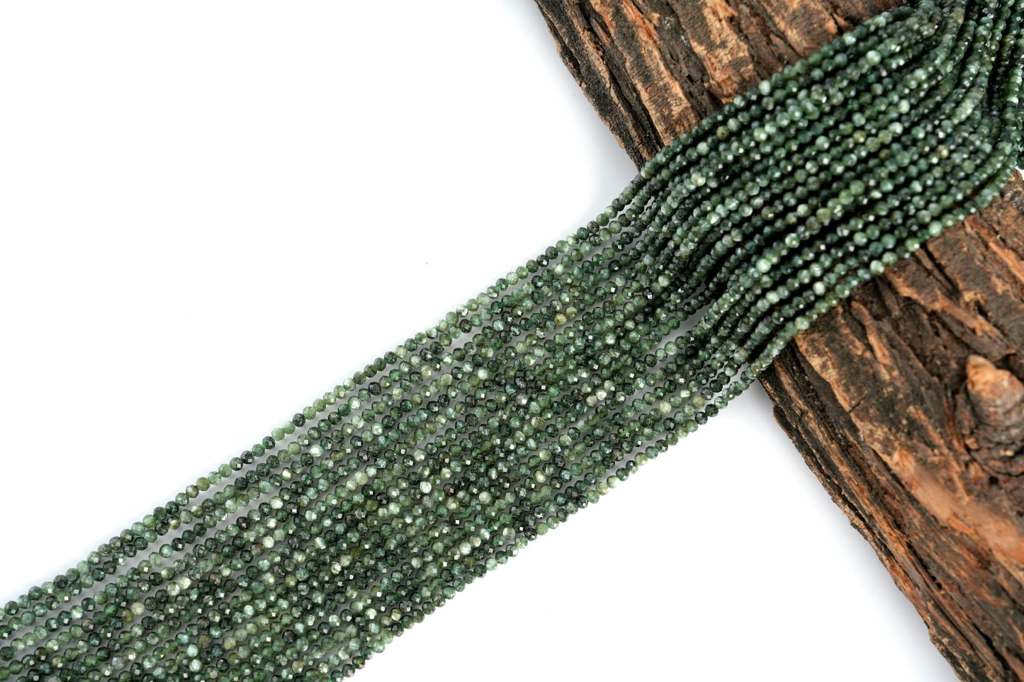 Natural Seraphinite Gemstone Round Micro Faceted Beads String 15.5 Inches Long 2/3/4/6 MM for Jewelry Making and Crafting - AS & JG