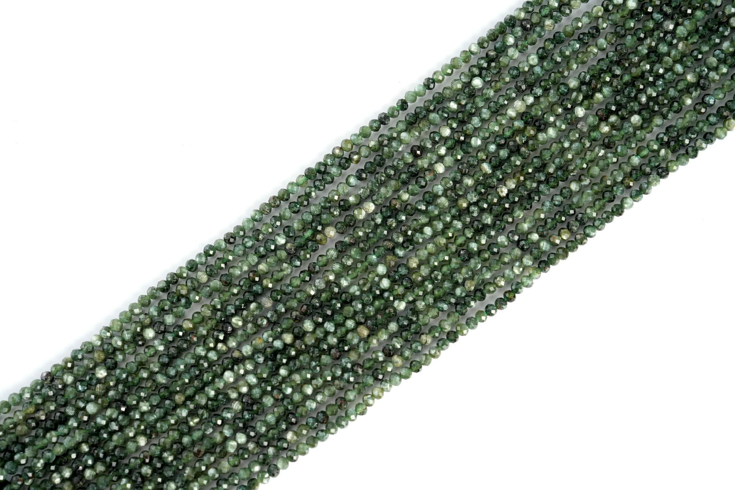 Natural Seraphinite Gemstone Round Micro Faceted Beads String 15.5 Inches Long 2/3/4/6 MM for Jewelry Making and Crafting - AS & JG