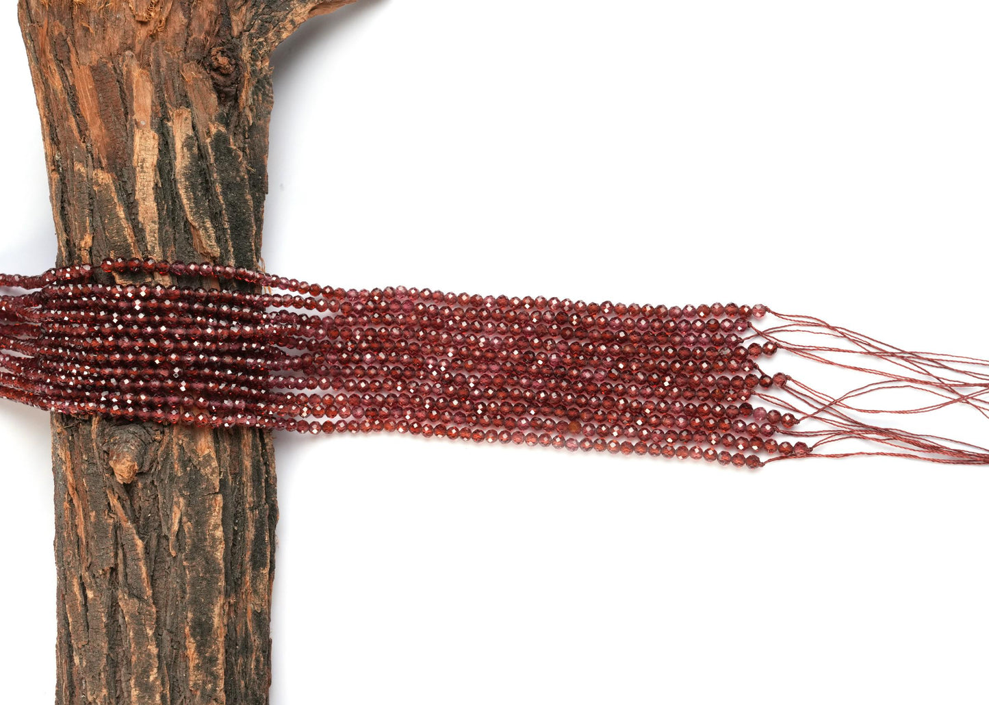 Natural Champagne Garnet Gemstone Round Micro Faceted Beads String 15.5 Inches Long 2/3/4/6 MM for Jewelry Making and Crafting - AS & JG