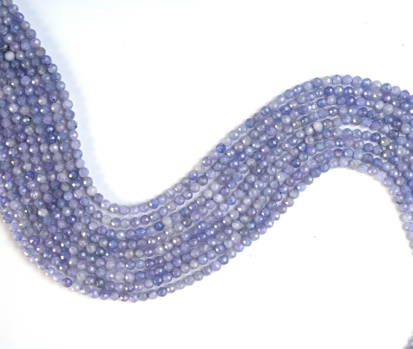 Natural Tanzanite Gemstone Round Micro Faceted Beads String 15.5 Inches Long 2/3/4/6 MM for Jewelry Making and Crafting - AS & JG