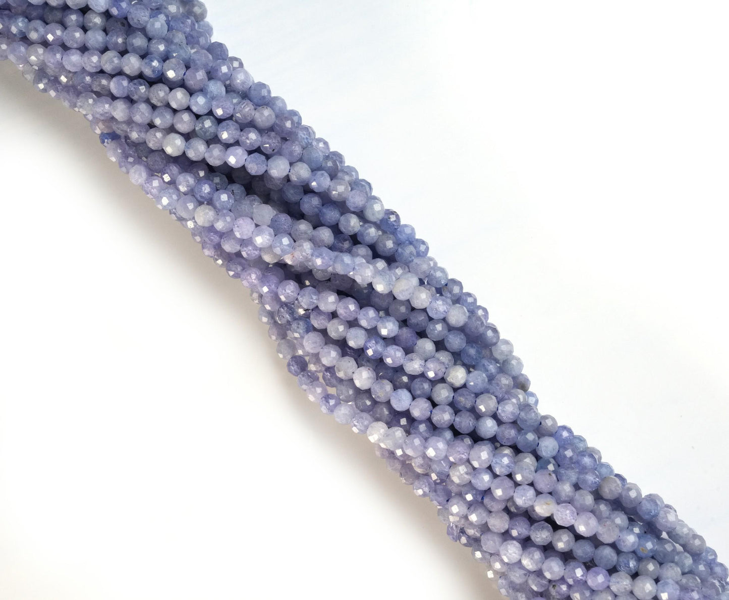 Natural Tanzanite Gemstone Round Micro Faceted Beads String 15.5 Inches Long 2/3/4/6 MM for Jewelry Making and Crafting - AS & JG