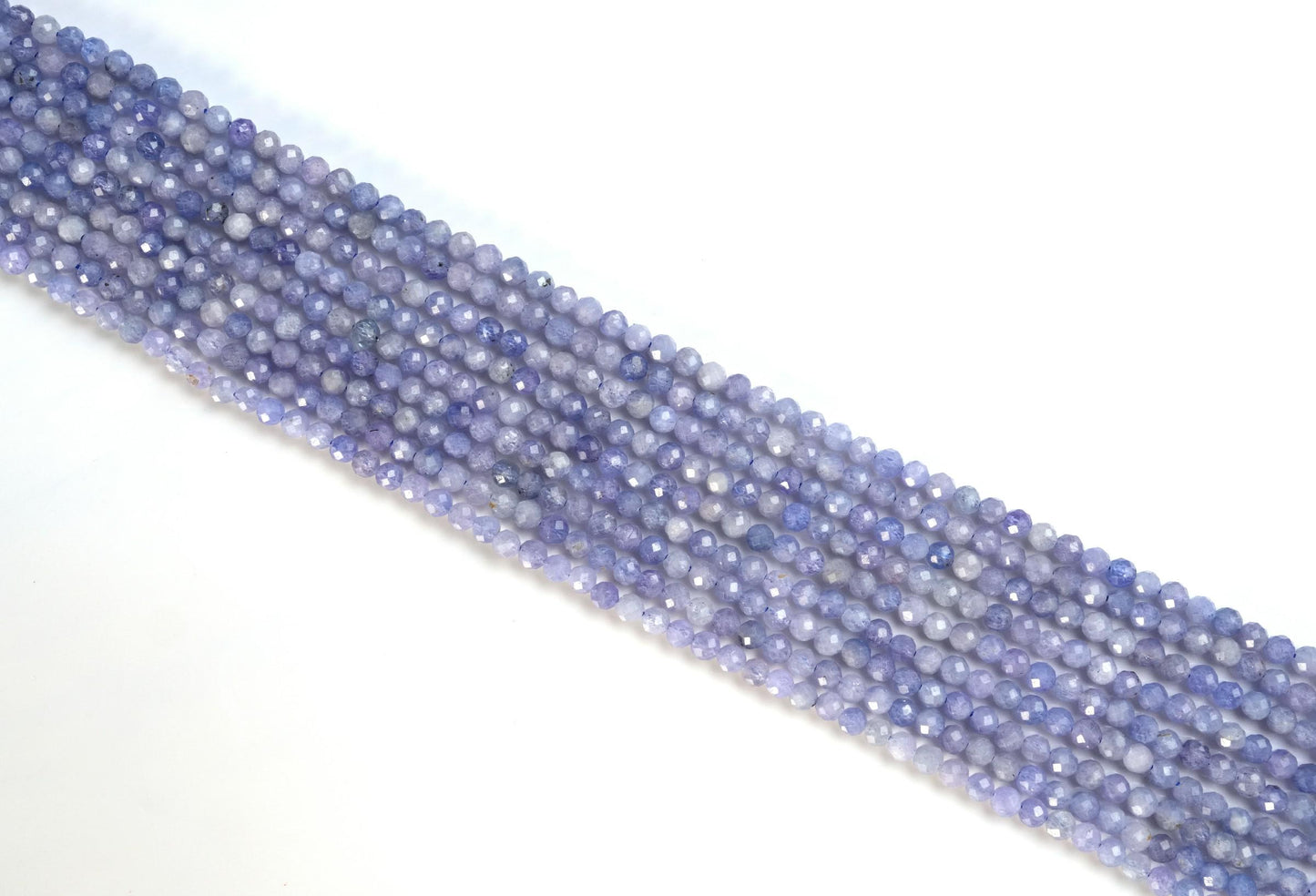 Natural Tanzanite Gemstone Round Micro Faceted Beads String 15.5 Inches Long 2/3/4/6 MM for Jewelry Making and Crafting - AS & JG