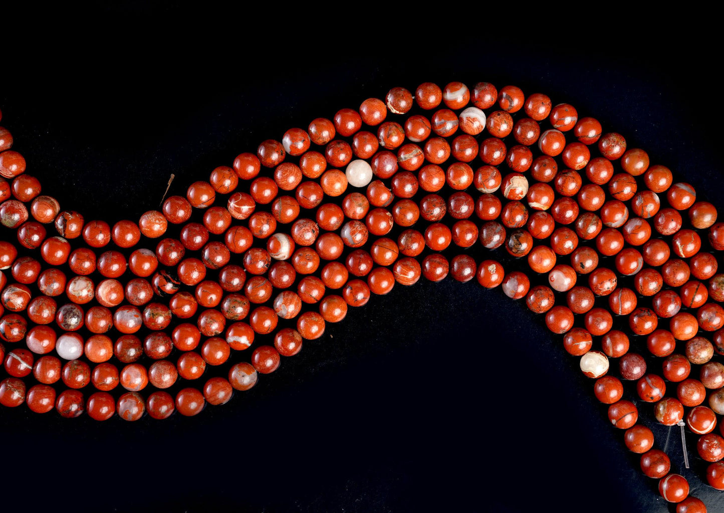 Natural Red Jasper Gemstone Round Smooth Beads String 15.5 Inches Long 4/6/8/10 MM for Jewelry Making and Crafting - AS & JG