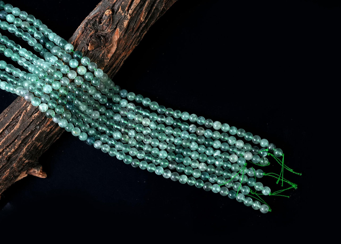 Natural Green Fluorite Gemstone Round Smooth Beads String 15.5 Inches Long 4/6/8/10 MM for Jewelry Making and Crafting - AS & JG