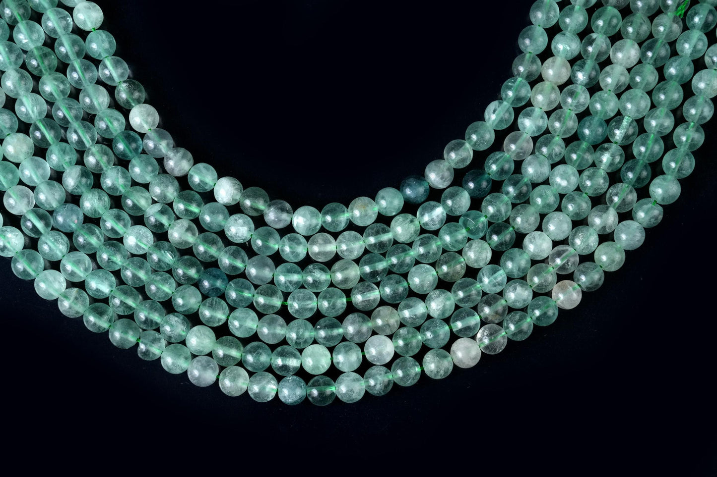 Natural Green Fluorite Gemstone Round Smooth Beads String 15.5 Inches Long 4/6/8/10 MM for Jewelry Making and Crafting - AS & JG