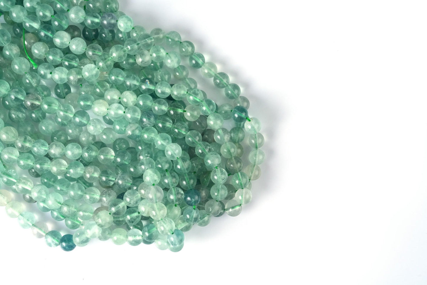 Natural Green Fluorite Gemstone Round Smooth Beads String 15.5 Inches Long 4/6/8/10 MM for Jewelry Making and Crafting - AS & JG