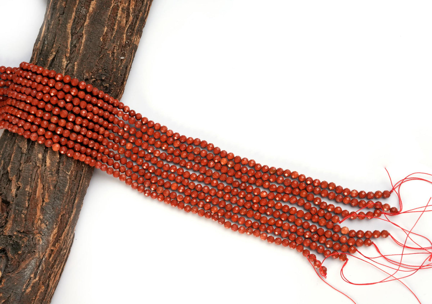 Natural Red Jasper Gemstone Round Micro Faceted Beads String 15.5 Inches Long 2/3/4/6 MM for Jewelry Making and Crafting - AS & JG
