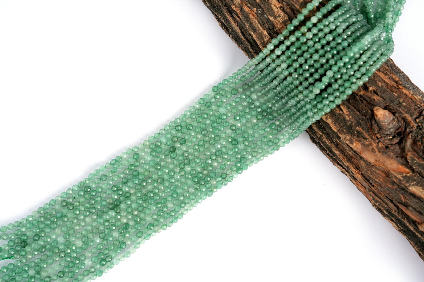 Natural Green Aventurine Gemstone Round Micro Faceted Beads String 15.5 Inches Long 2/3/4/6 MM for Jewelry Making and Crafting - AS & JG