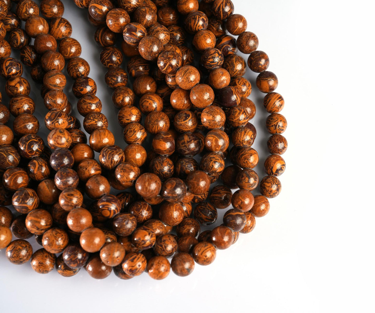 Natural Mariam Jasper Gemstone Round Smooth Beads String 15.5 Inches Long 4/6/8/10 MM for Jewelry Making and Crafting - AS & JG