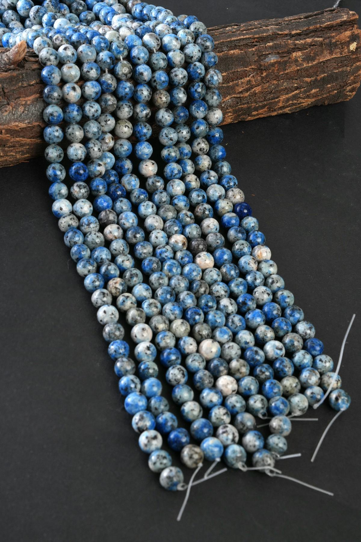 Natural K2 Jasper Gemstone Round Smooth Beads String 15.5 Inches Long 4/6/8/10 MM for Jewelry Making and Crafting - AS & JG