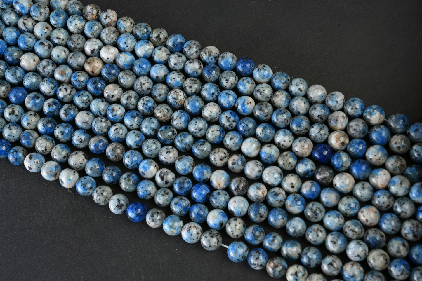 Natural K2 Jasper Gemstone Round Smooth Beads String 15.5 Inches Long 4/6/8/10 MM for Jewelry Making and Crafting - AS & JG