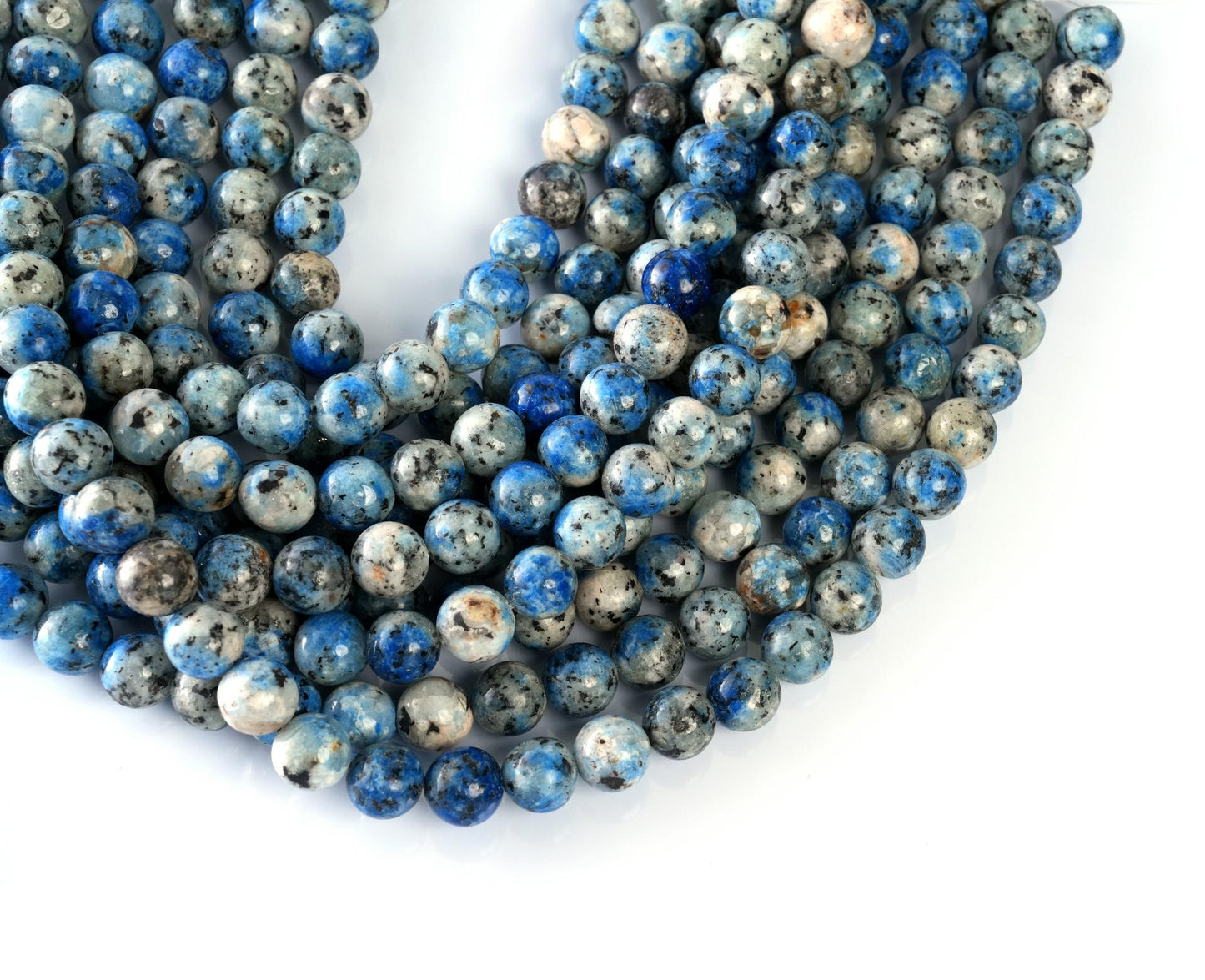 Natural K2 Jasper Gemstone Round Smooth Beads String 15.5 Inches Long 4/6/8/10 MM for Jewelry Making and Crafting - AS & JG