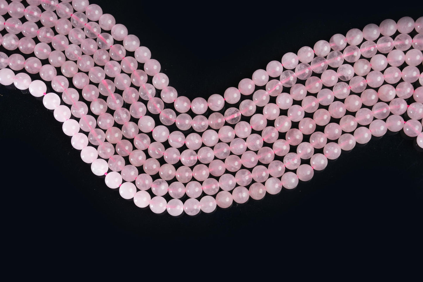 Natural Rose Quartz Gemstone Round Smooth Beads String 15.5 Inches Long 4/6/8/10 MM for Jewelry Making and Crafting - AS & JG