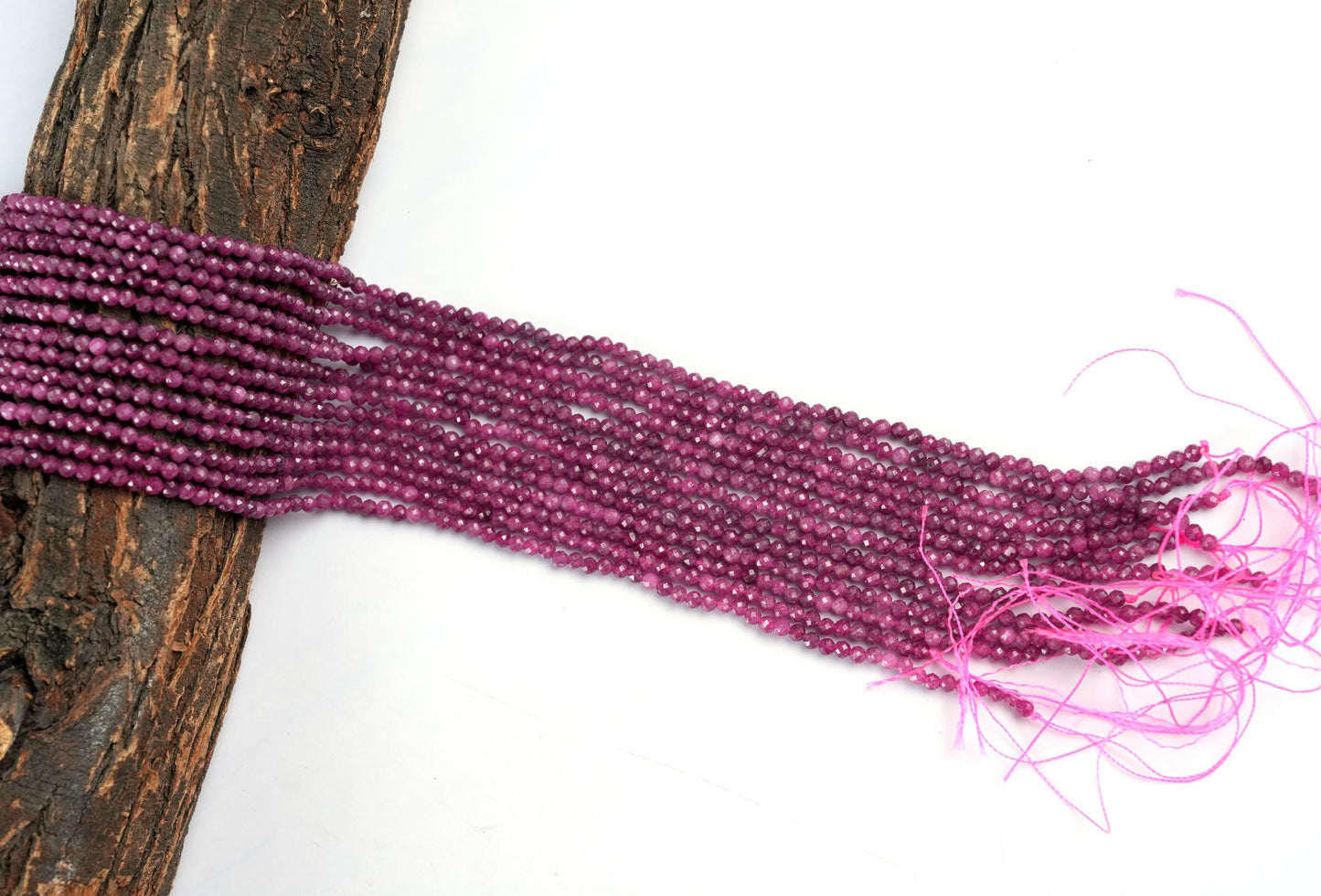 Natural Ruby Gemstone Round Micro Faceted Beads String 15.5 Inches Long 2/3/4/6 MM for Jewelry Making and Crafting - AS & JG