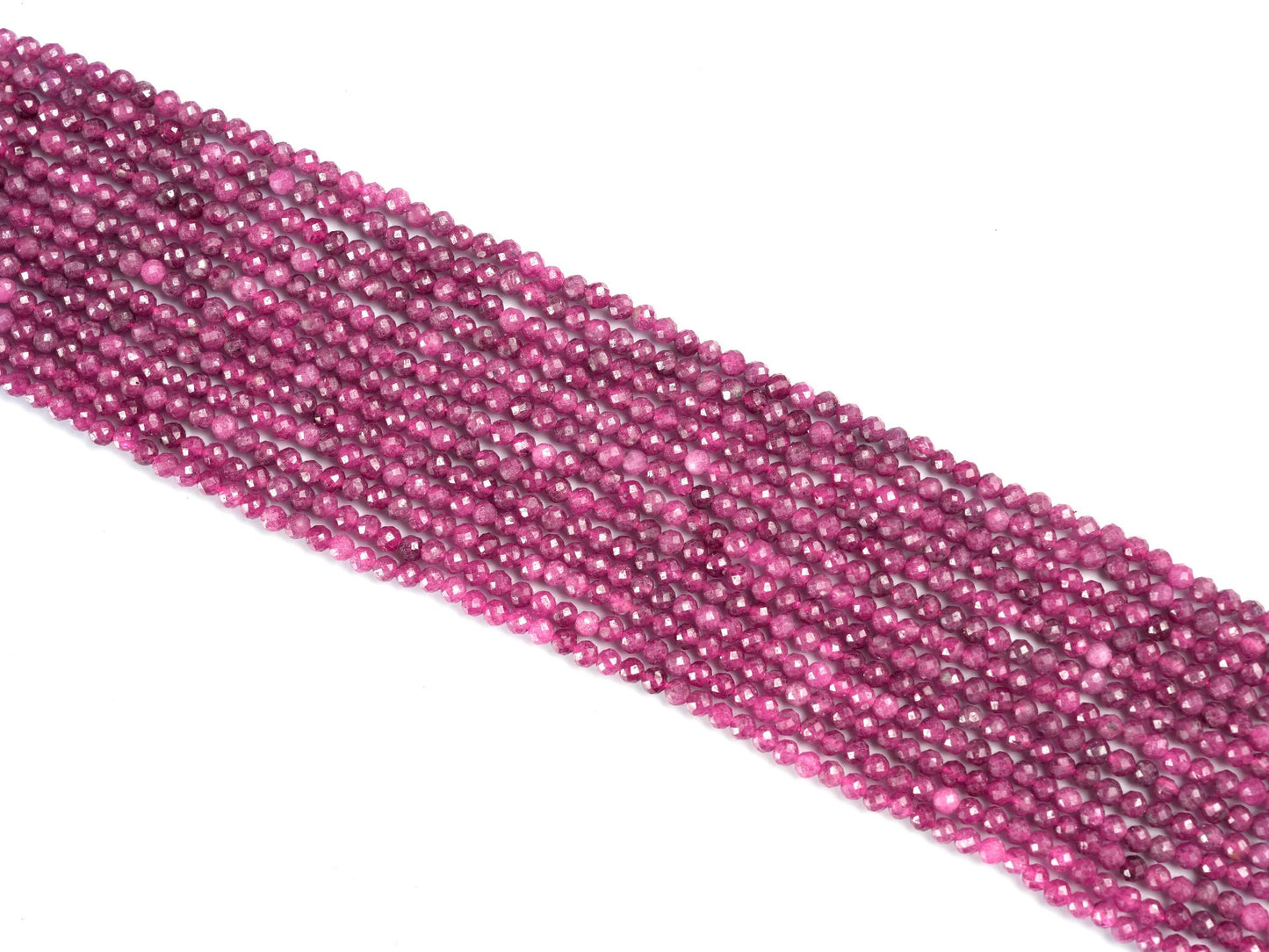 Natural Ruby Gemstone Round Micro Faceted Beads String 15.5 Inches Long 2/3/4/6 MM for Jewelry Making and Crafting - AS & JG