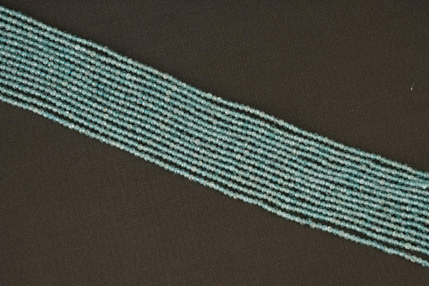 Natural Aqua Apatite Gemstone Round Micro Faceted Beads String 15.5 Inches Long 2/3/4/6 MM for Jewelry Making and Crafting - AS & JG