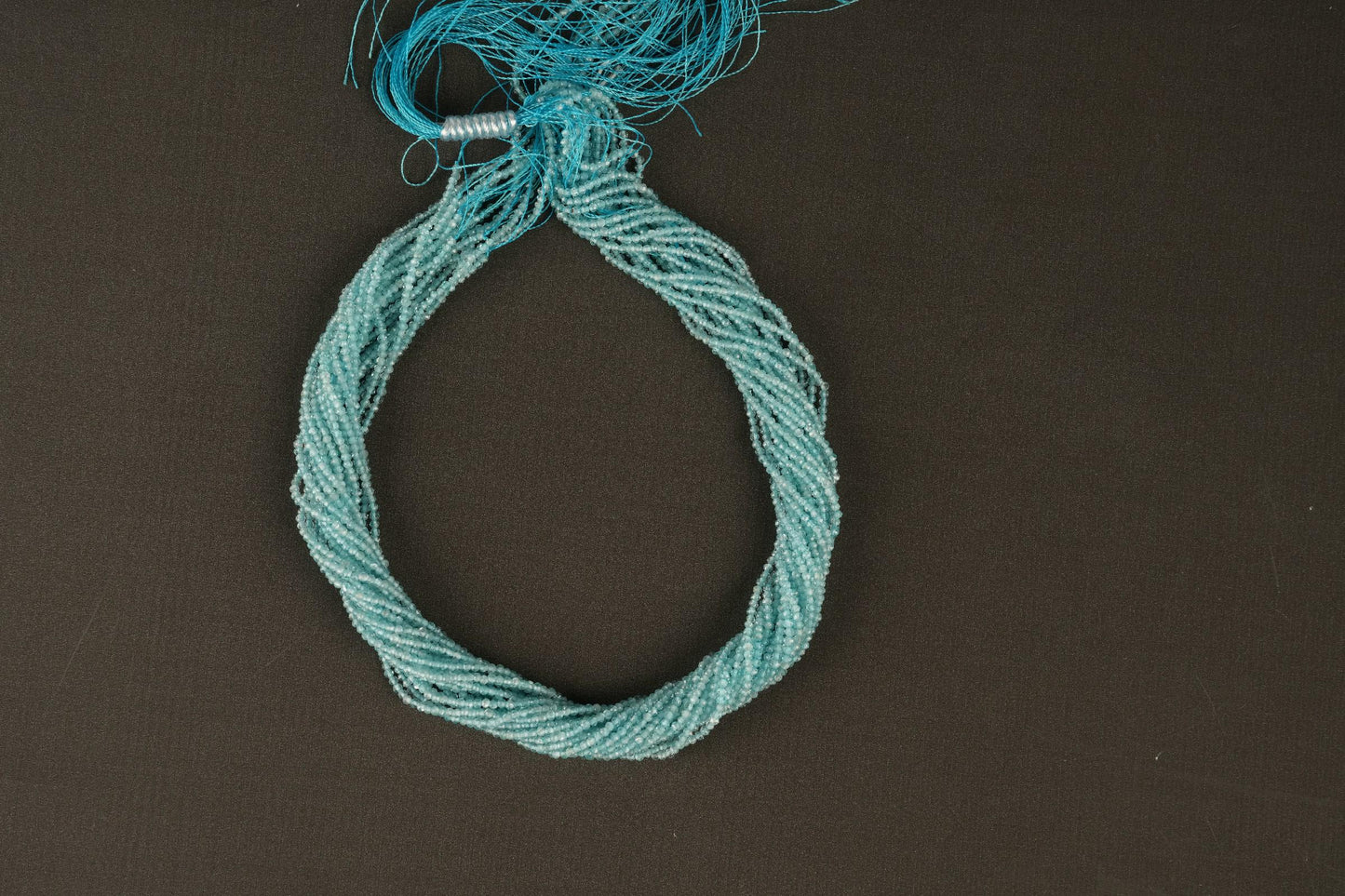 Natural Aqua Apatite Gemstone Round Micro Faceted Beads String 15.5 Inches Long 2/3/4/6 MM for Jewelry Making and Crafting - AS & JG