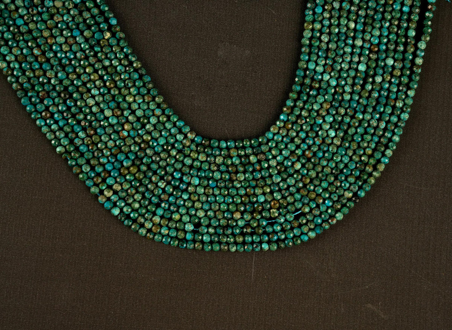 Natural Chrysocolla Gemstone Round Micro Faceted Beads String 15.5 Inches Long 2/3/4/6 MM for Jewelry Making and Crafting - AS & JG