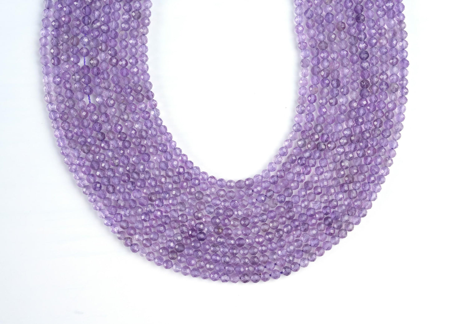 Natural Amethyst Gemstone Round Micro Faceted Beads String 15.5 Inches Long 2/3/4/6 MM for Jewelry Making and Crafting - AS & JG