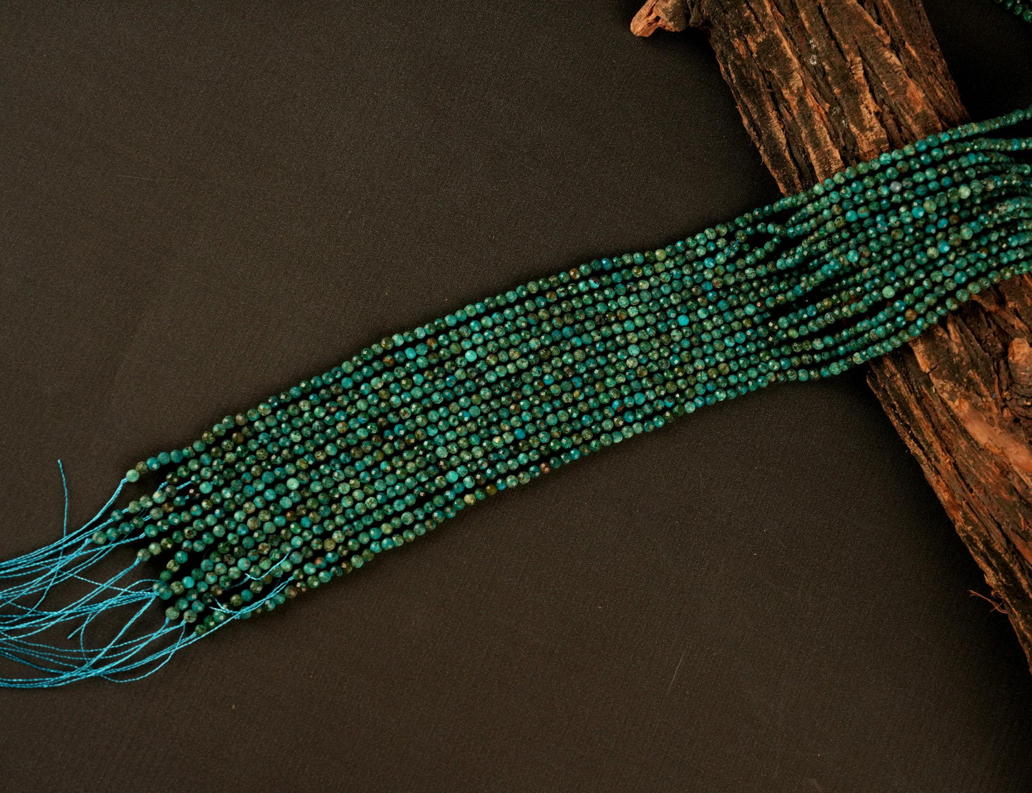 Natural Chrysocolla Gemstone Round Micro Faceted Beads String 15.5 Inches Long 2/3/4/6 MM for Jewelry Making and Crafting - AS & JG