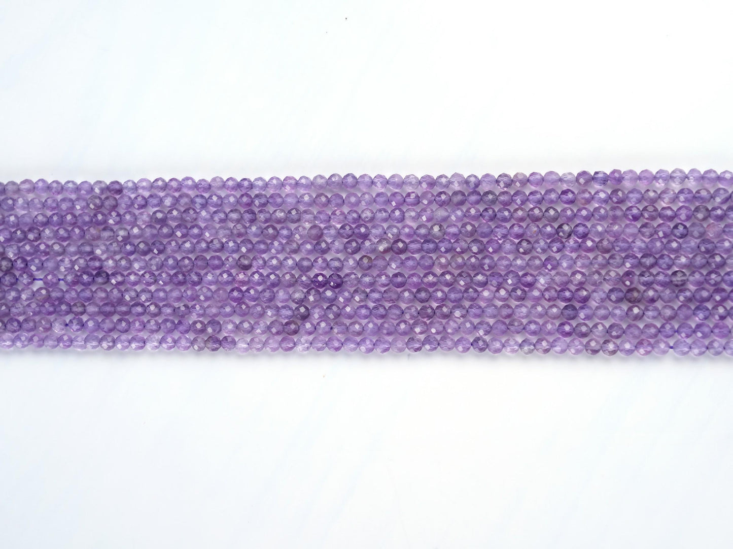 Natural Amethyst Gemstone Round Micro Faceted Beads String 15.5 Inches Long 2/3/4/6 MM for Jewelry Making and Crafting - AS & JG