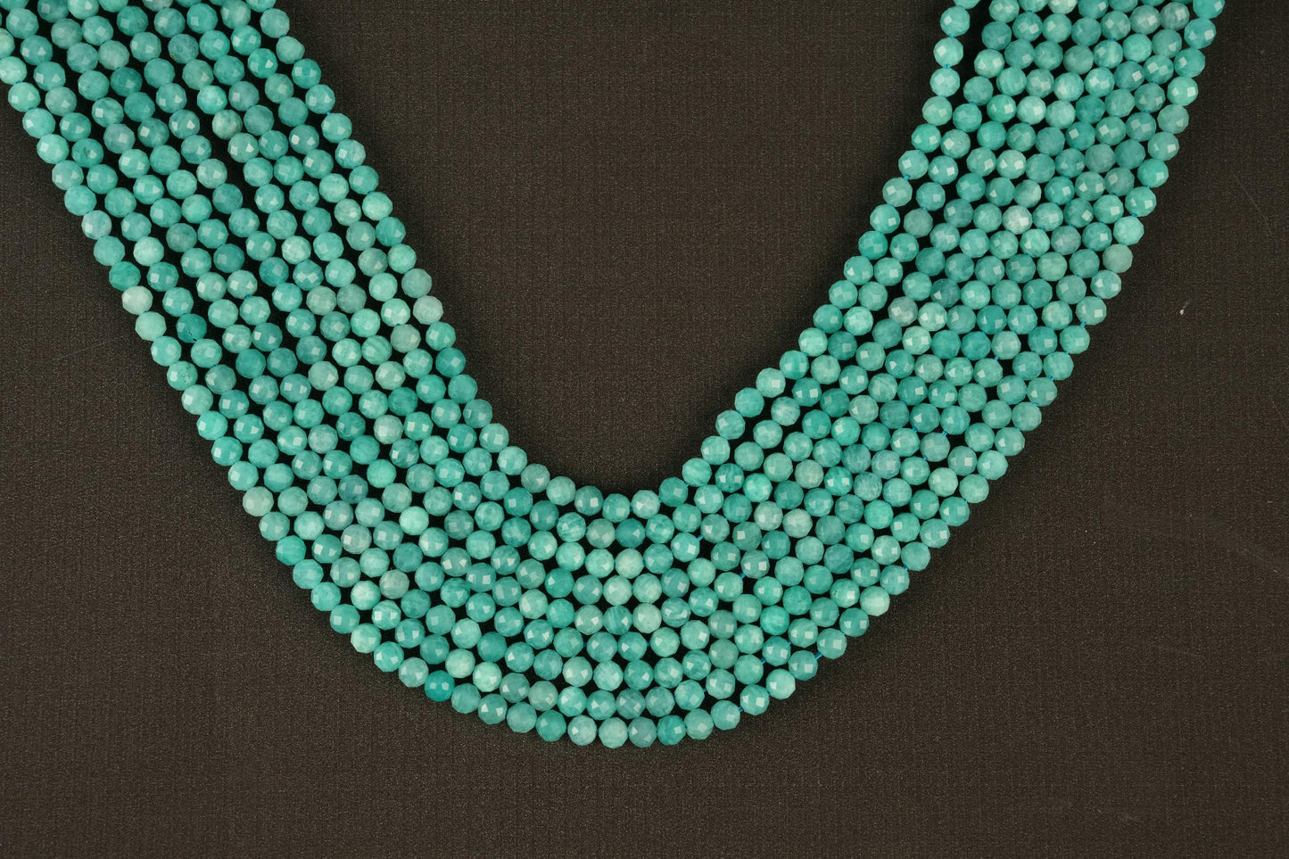 Natural Amazonite Gemstone Round Micro Faceted Beads String 15.5 Inches Long 2/3/4/6 MM for Jewelry Making and Crafting - AS & JG