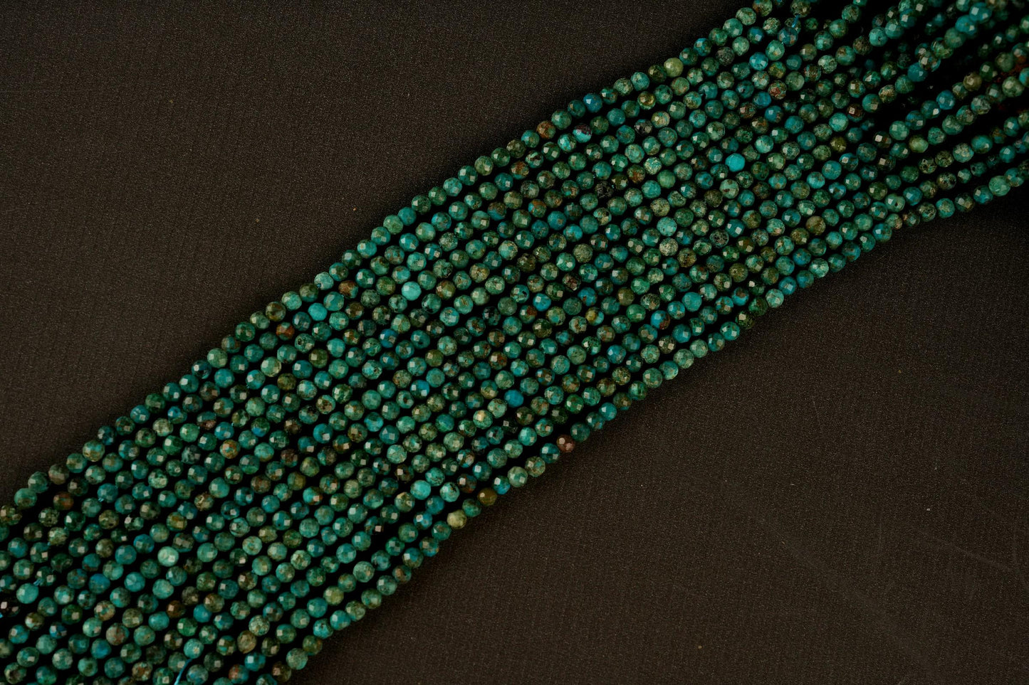Natural Chrysocolla Gemstone Round Micro Faceted Beads String 15.5 Inches Long 2/3/4/6 MM for Jewelry Making and Crafting - AS & JG
